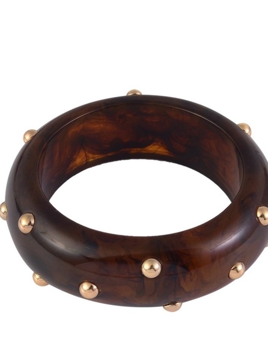 Time and Tru Jewelry - NWOT Time and Tru Tortoiseshell Resin Bangle with Gold Studs